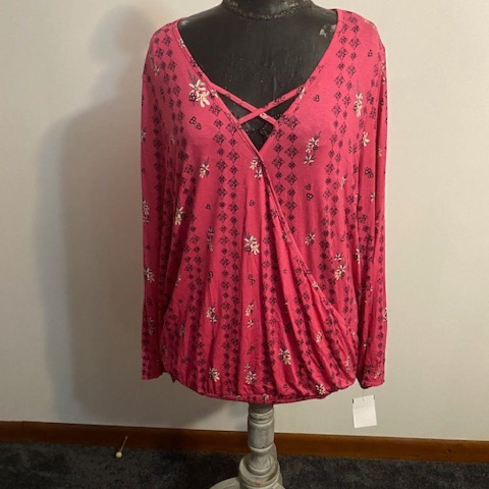 Style & Co Pink/Black/White top, size 2X